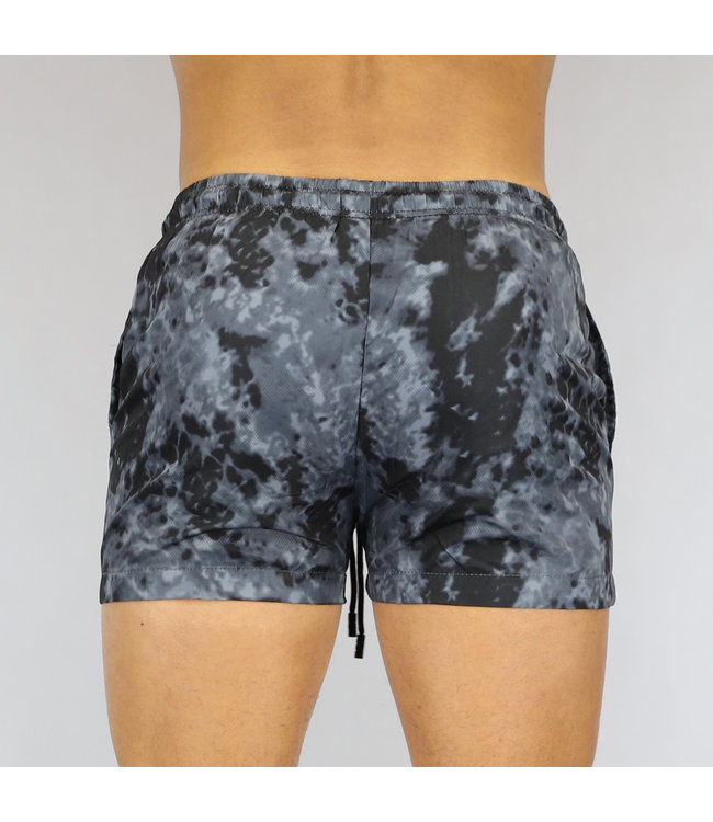 Zwarte Tie Dye Heren Swim Short