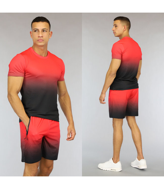 Rood Heren Trainingstenue met Stippenpatroon