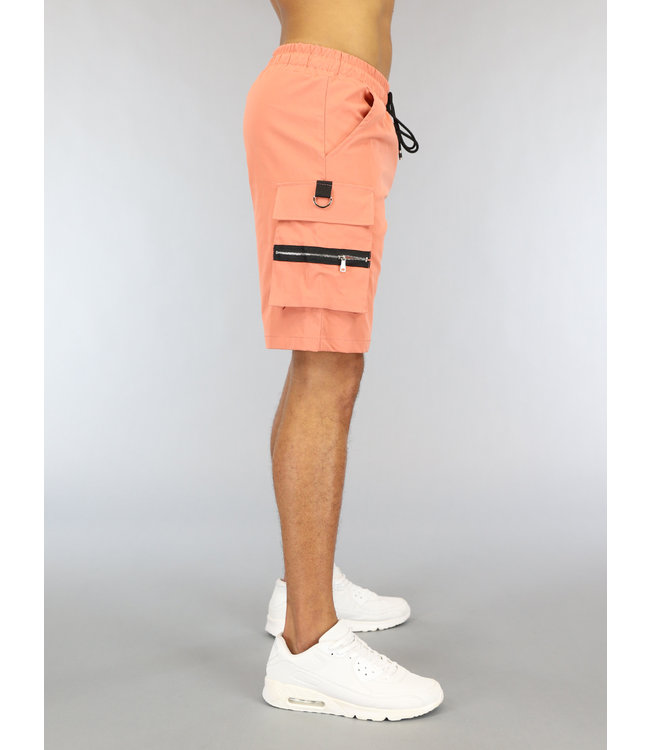 !SALE50 Coral Heren Baggy Cargo Short met Zakken