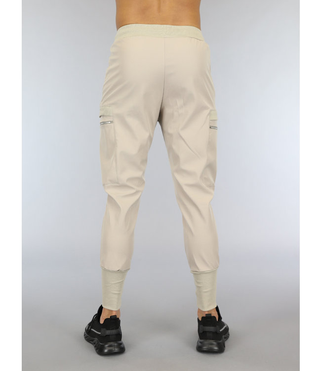 Taupe Heren Cargo Broek met Multizakken