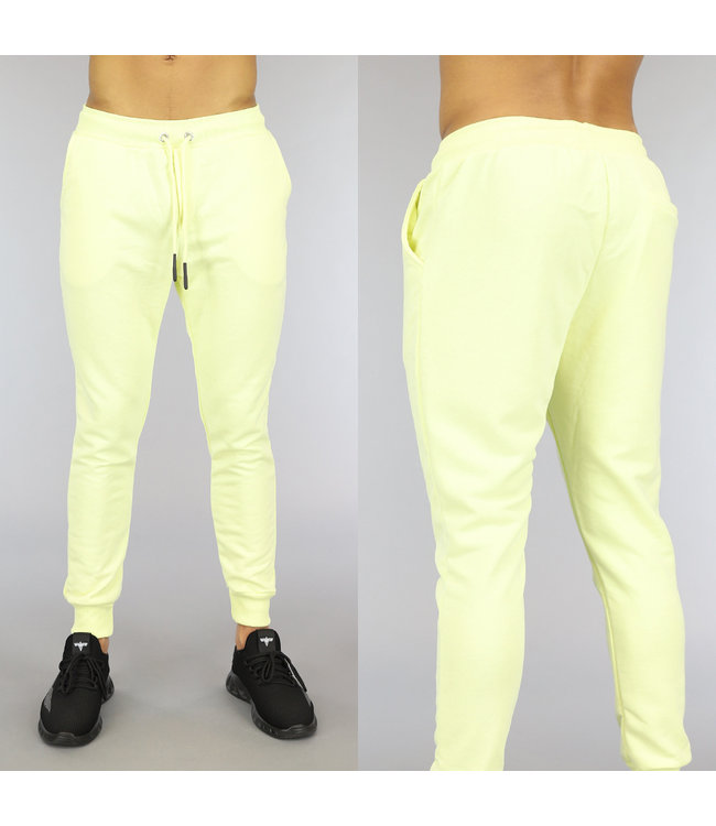 Zachtgele Stretch Heren Joggingbroek met Zakken - Black-Leo.nl