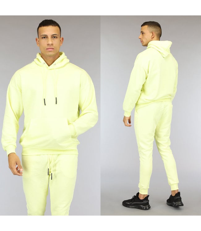 Basic Zachtgele Heren Hoodie