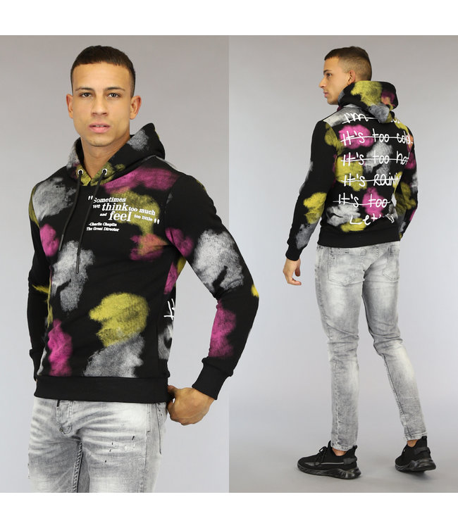 Zwarte Multicolored Charlie Chaplin Hoodie