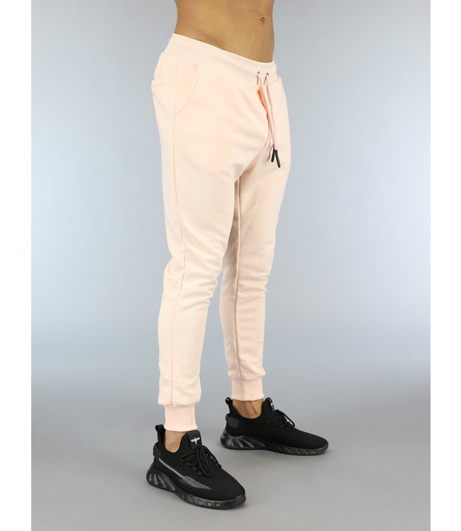 Zalmroze Stretch Heren Joggingbroek met Zakken