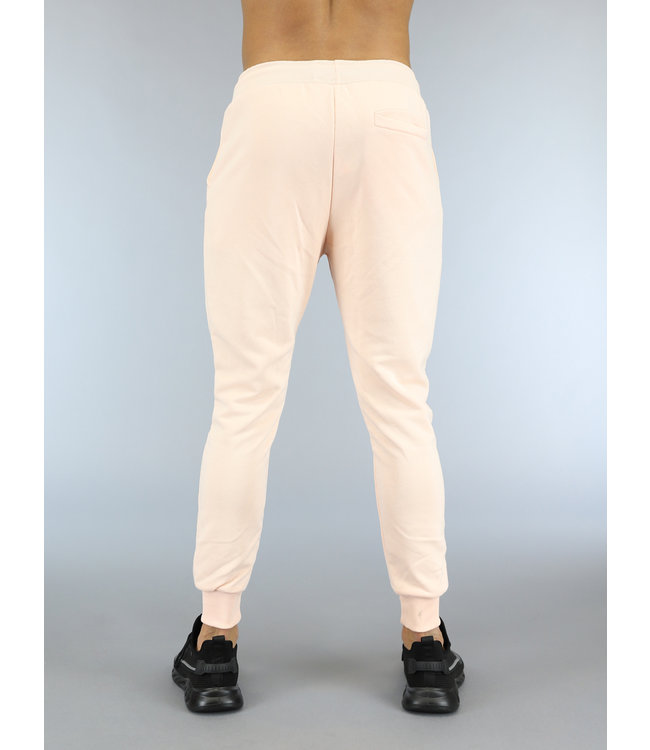 Zalmroze Stretch Heren Joggingbroek met Zakken