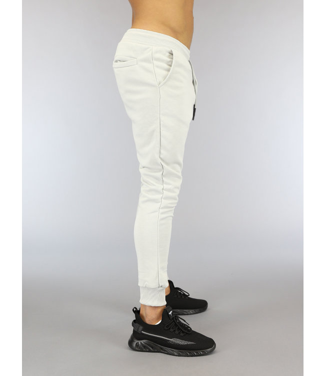 Lichtgrijze Stretch Heren Joggingbroek met Zakken