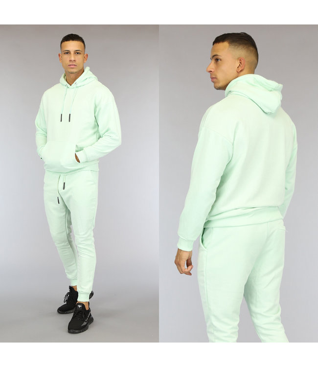 Basic Mintgroene Heren Hoodie