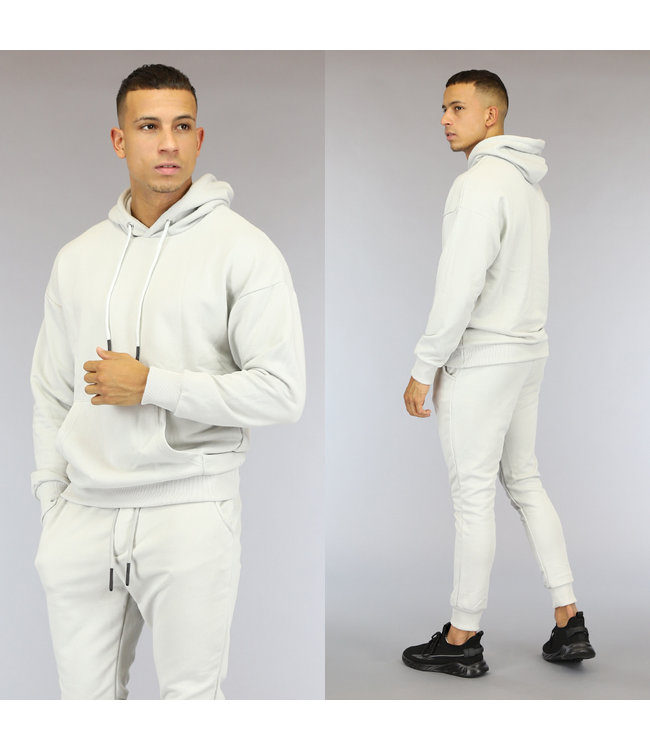 Basic Lichtgrijze Heren Hoodie