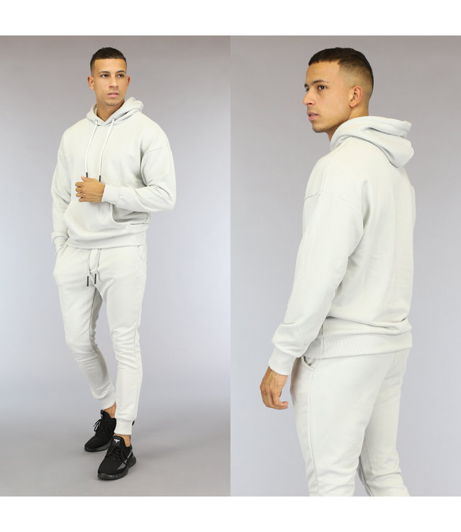 Basic Lichtgrijze Heren Hoodie
