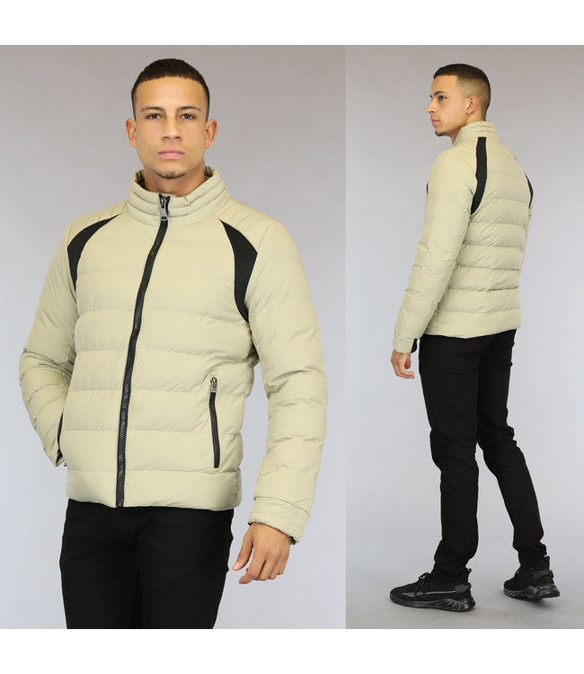 Basic Beige Gewatteerd Heren Jack