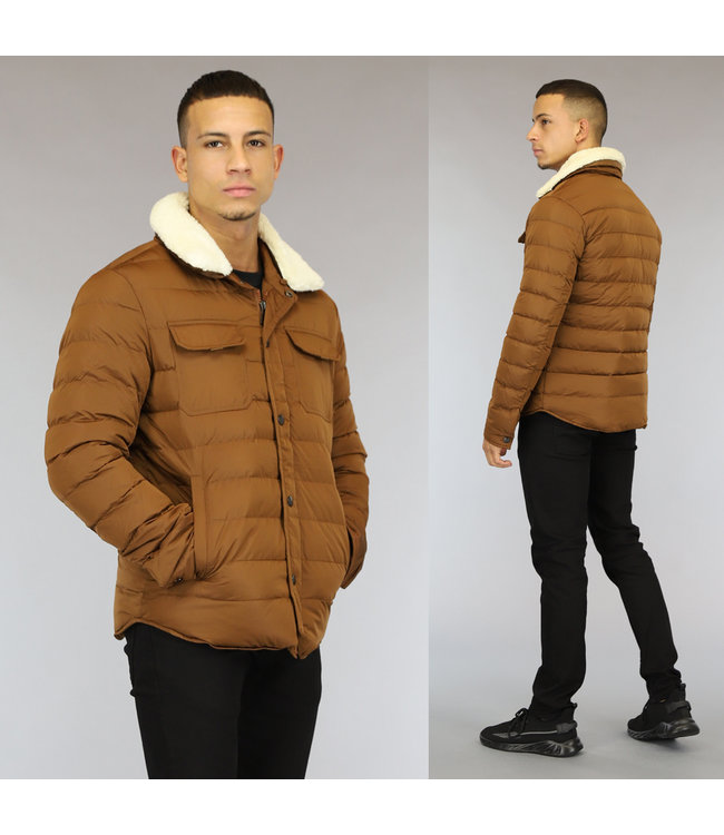 Camel Heren Jack met Ecru Teddy Kraag