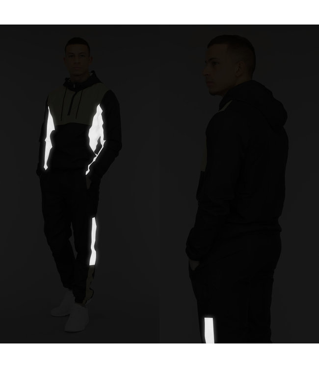 !OP=OP Zwart/Rode Heren Tracksuit met Reflecterende Details