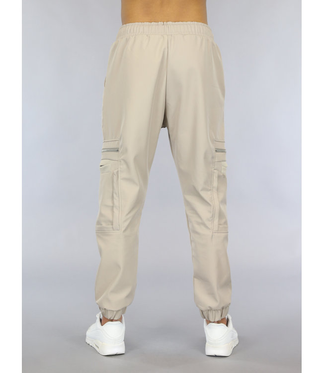 Beige Heren Jogger met Multizakken