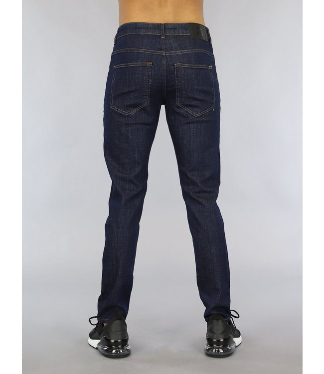 !OP=OP Donkerblauwe Old Look Slim Fit Heren Jeans