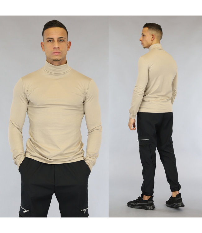 Beige Katoenen Heren Coltrui