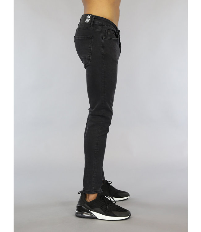 Basic Zwarte Heren Skinny Jeans met Wassing