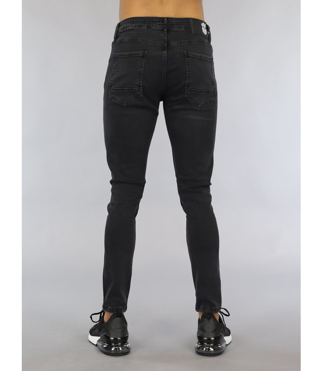 Basic Zwarte Heren Skinny Jeans met Wassing