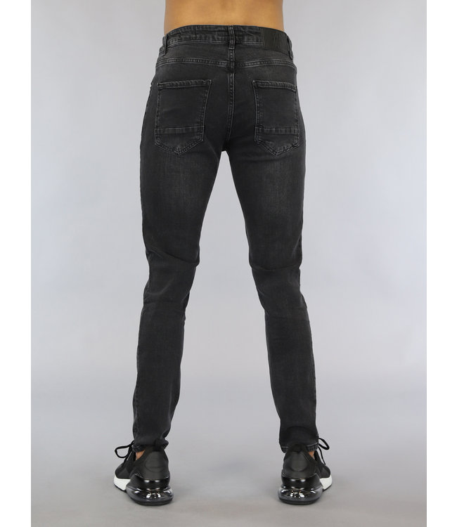 !OP=OP Donkergrijze Heren Skinny Jeans met Wassing