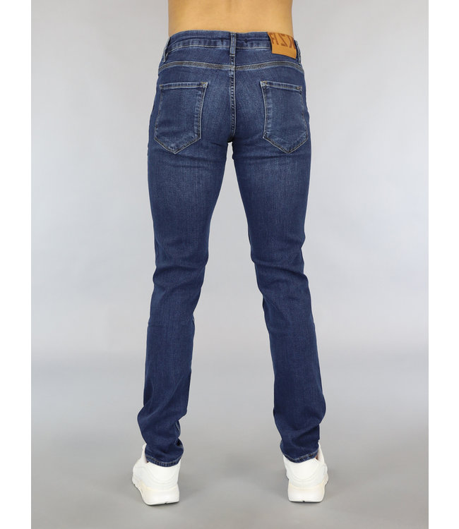 !OP=OP Blauwe Slim Fit Heren Jeans met Wassing