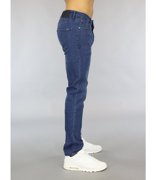 Blauwe Slim Fit Heren Jeans met Stretch