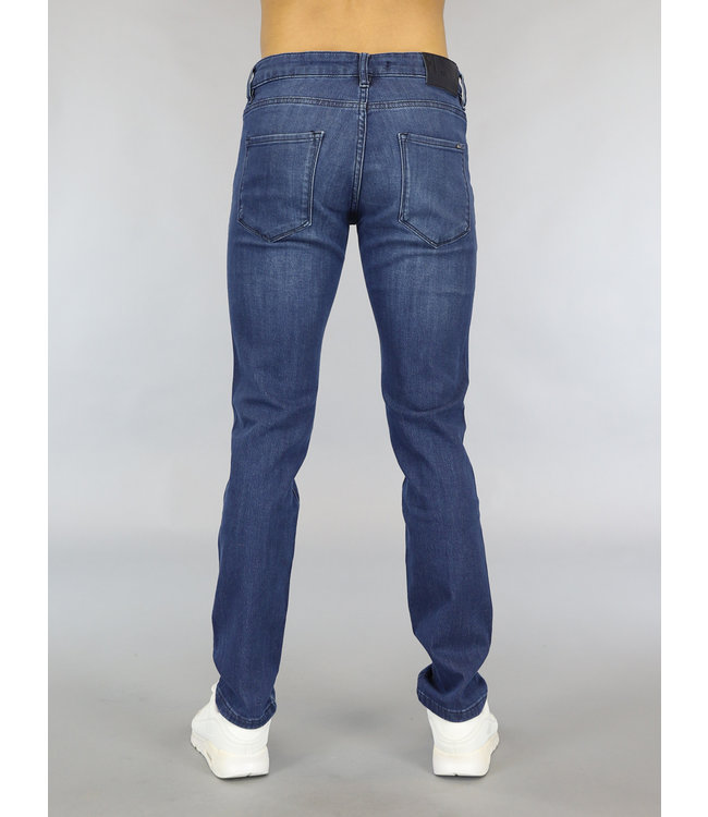 Blauwe Slim Fit Heren Jeans met Stretch