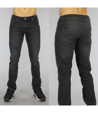 Basic Antraciet Slim Fit Heren Jeans