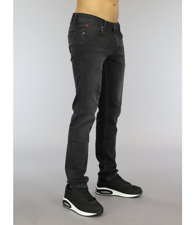 !OP=OP Basic Antraciet Slim Fit Heren Jeans