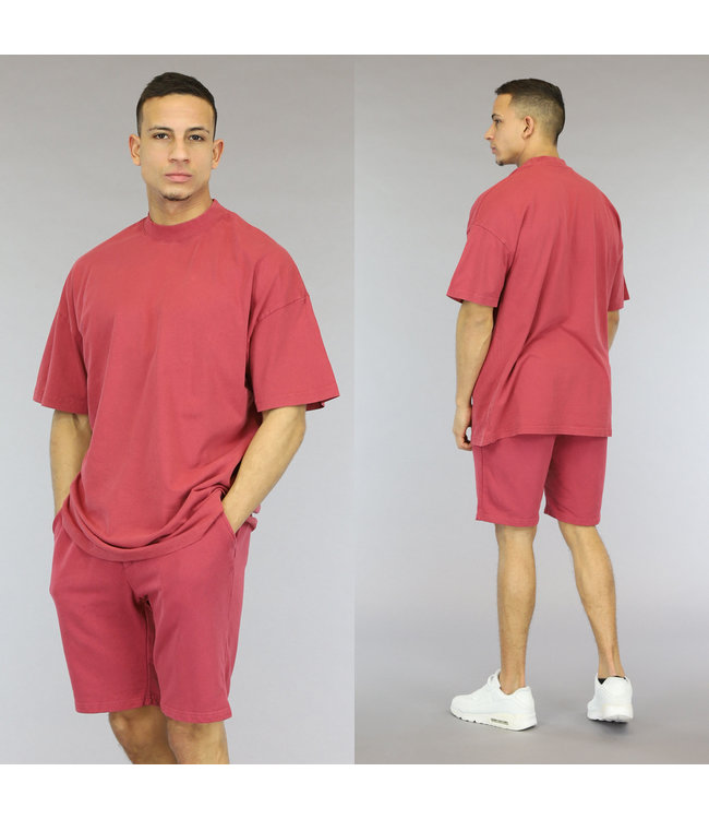 Rode Oversized Washed Heren Short Set