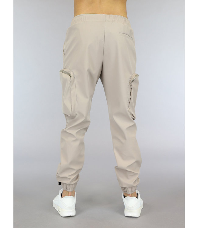Beige Loose-Fit Heren Cargo Jogger