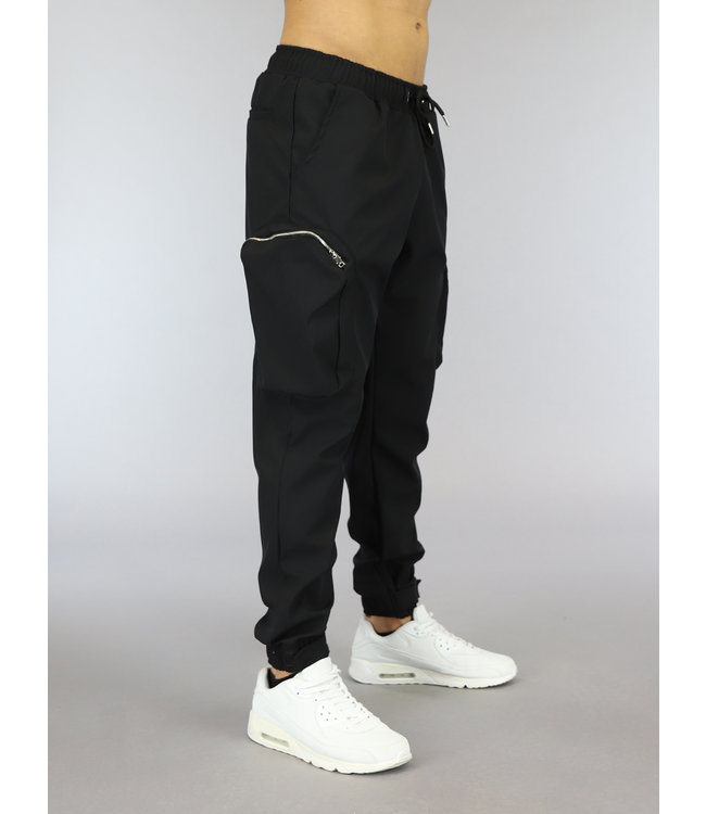 !OP=OP Zwarte Loose-Fit Heren Cargo Jogger