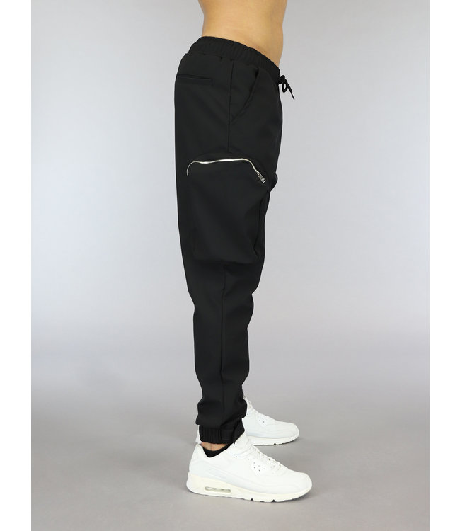 !OP=OP Zwarte Loose-Fit Heren Cargo Jogger