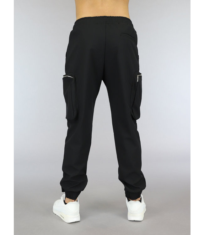 !OP=OP Zwarte Loose-Fit Heren Cargo Jogger