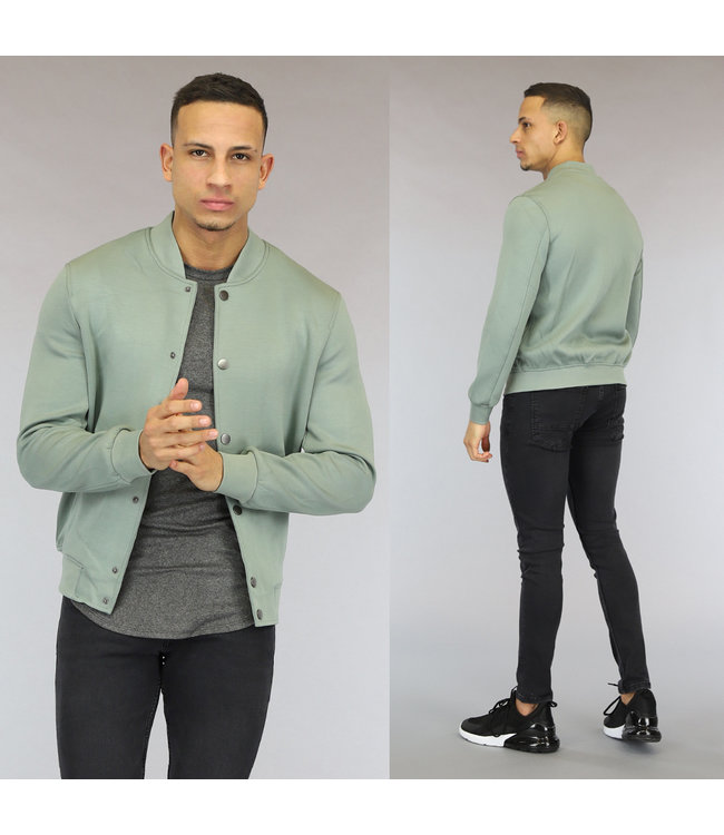Basic Groen Heren Bomber Jasje