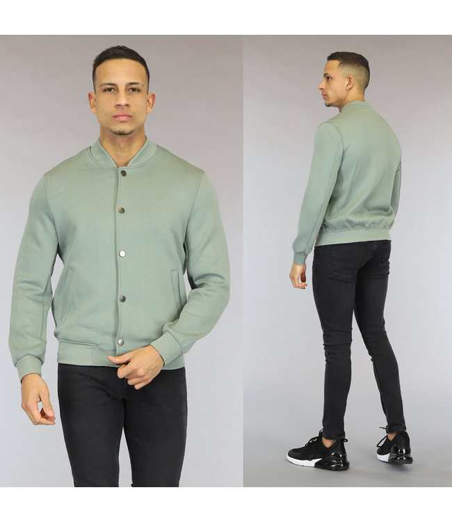 Basic Groen Heren Bomber Jasje