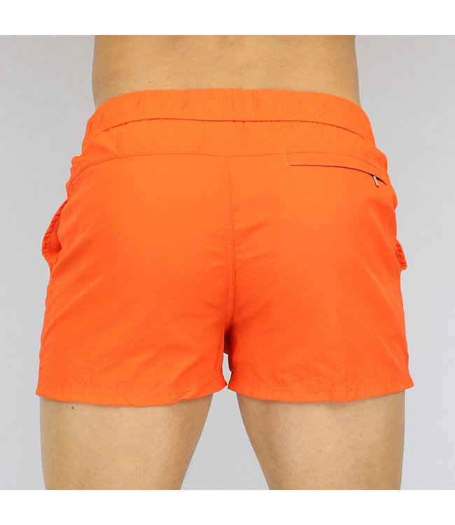 Basic Oranje Korte Heren Zwembroek