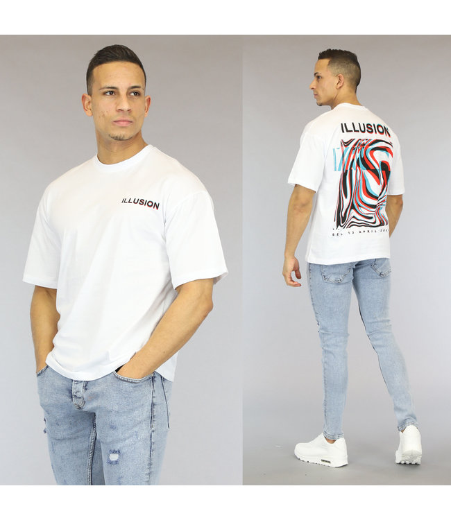 Wit Oversized Illusion Heren T Shirt