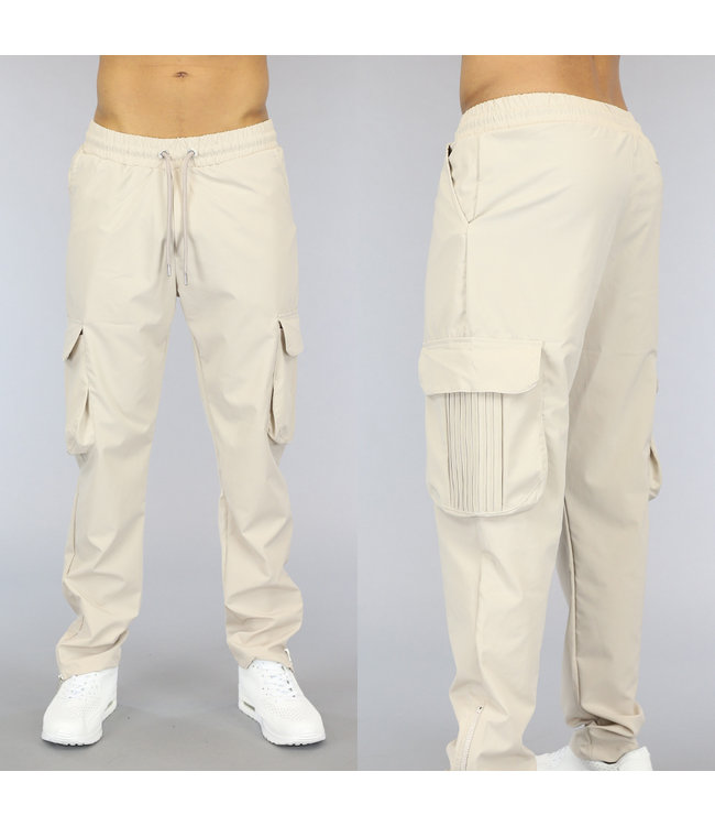 !OP=OP Beige Heren Cargo Streetwear Broek