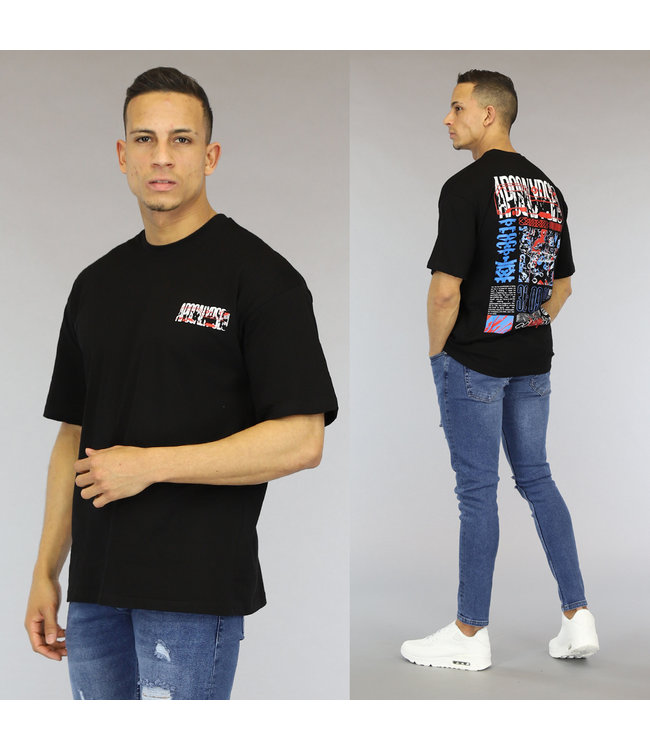 Zwart Oversized Apocalyps Heren T-Shirt