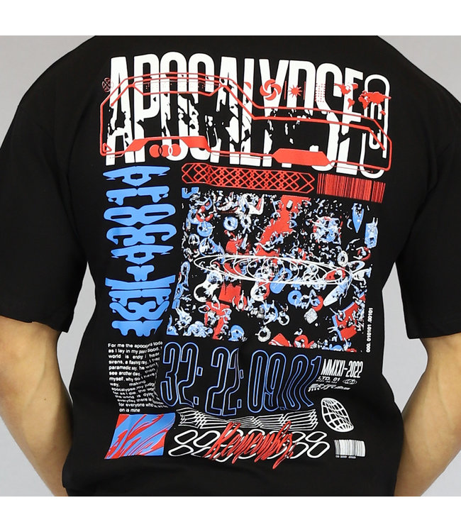 NEW2503 Zwart Oversized Apocalyps Heren T-Shirt