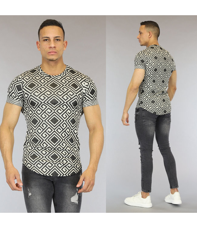 frequentie Portiek Altijd Zwart/Wit Heren T-Shirt met Print - Black-Leo.nl