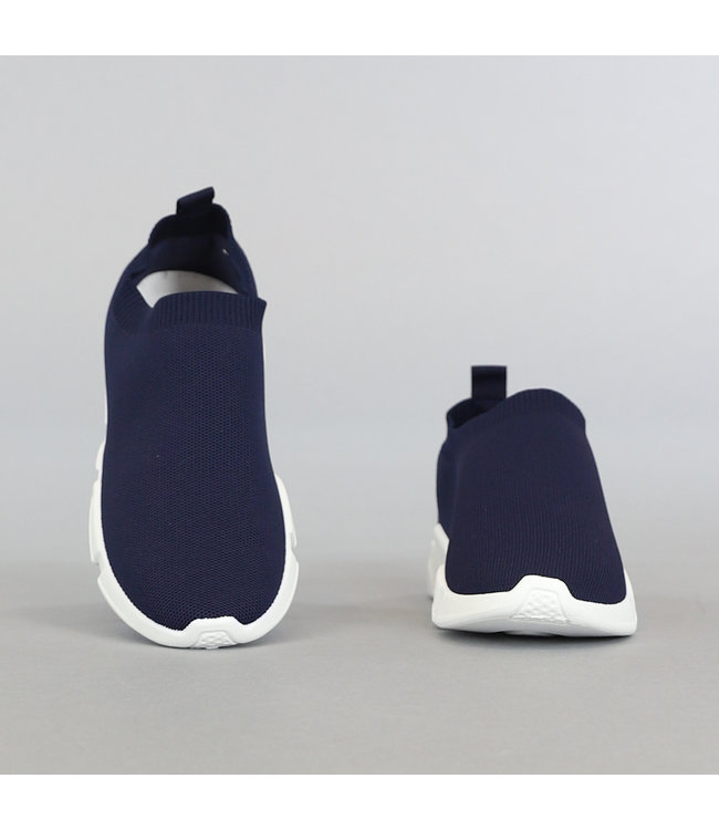 Blauwe Heren Instap Sock Sneakers