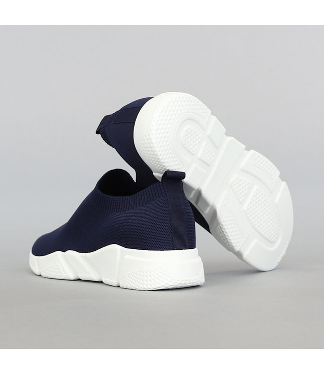 Blauwe Heren Instap Sock Sneakers