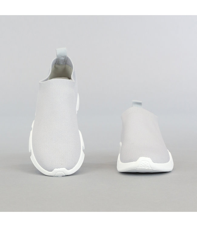 Grijze Heren Instap Sock Sneakers