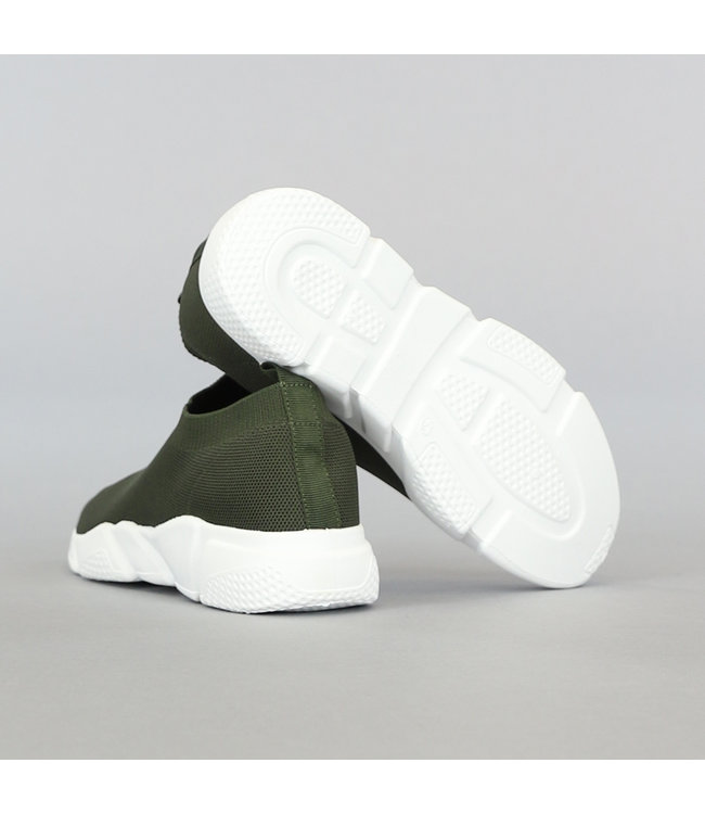 !OP=OP Groene Heren Instap Sock Sneakers