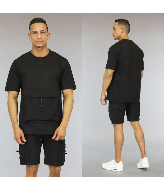 Zwarte Heren Short Set met Buidel