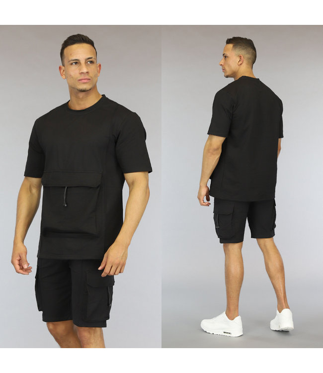 Zwarte Heren Short Set met Buidel
