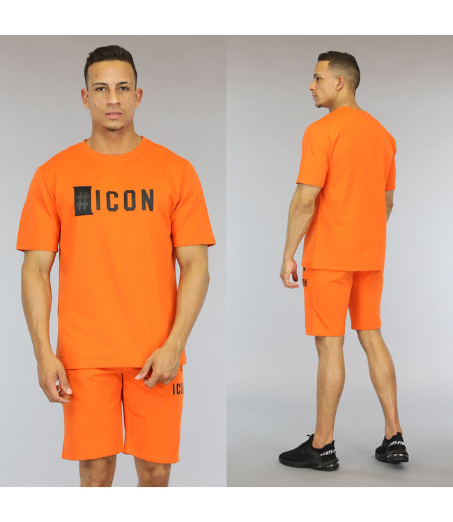 !OP=OP Oranje Loose Fit Heren Icon Short Set