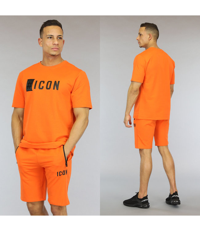 !OP=OP Oranje Loose Fit Heren Icon Short Set