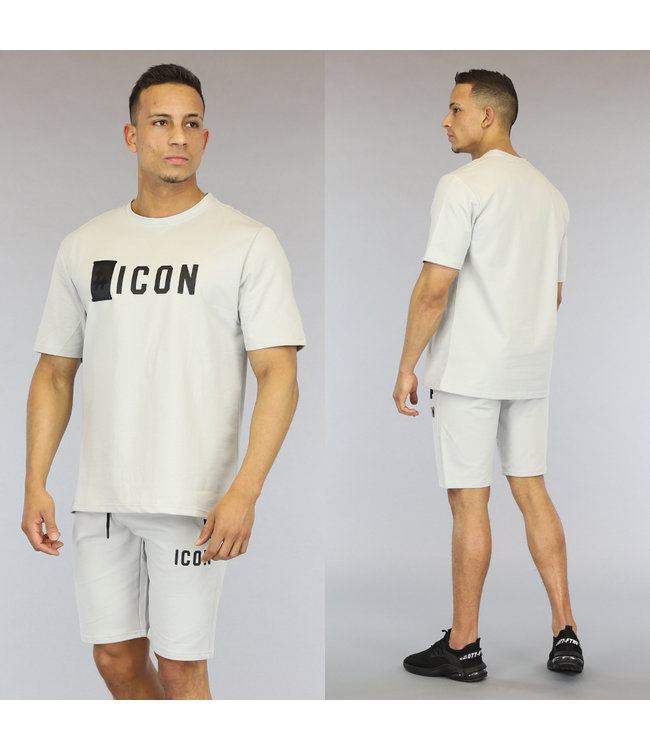 !OP=OP Lichtgrijze Loose Fit Heren Icon Short Set