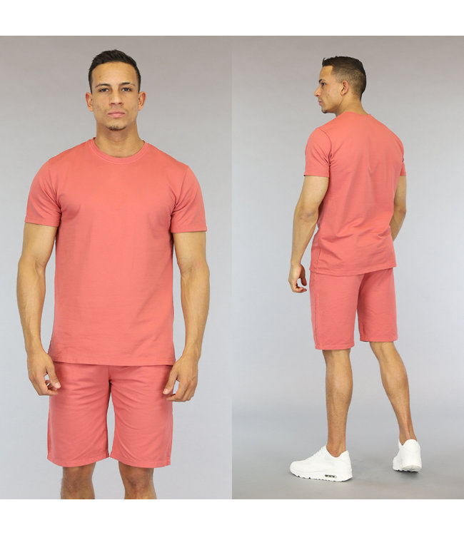 !OP=OP Basic Coral Loose-Fit Heren Short Set